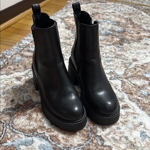 Madden Girl Black Combat Boots with Chunky Sole